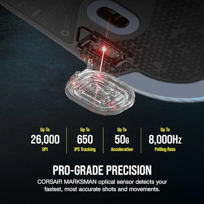 Corsair M75 Wired RGB Lightweight FPS Gaming Mouse - 26,000 DPI - Swappable Side Buttons - PC - Black by Corsair - Image 3