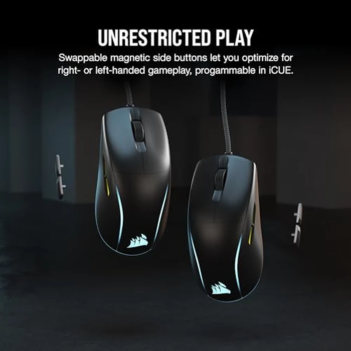 Corsair M75 Wired RGB Lightweight FPS Gaming Mouse - 26,000 DPI - Swappable Side Buttons - PC - Black by Corsair - Image 4