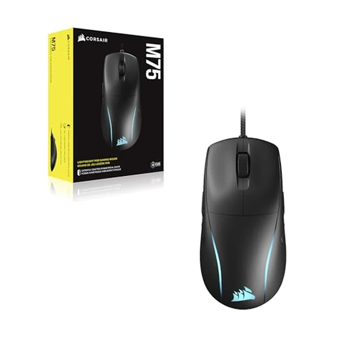 Corsair M75 Wired RGB Lightweight FPS Gaming Mouse - 26,000 DPI - Swappable Side Buttons - PC - Black by Corsair - Image 8