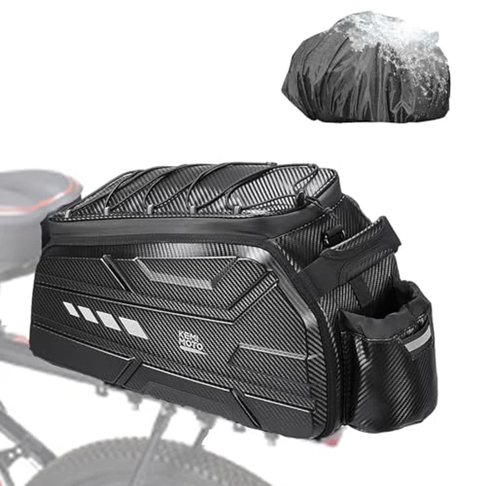 KEMIMOTO Bike Rear Bag EVA Hard Shell, 11L/20L/40L Upgraded Ebike Rear Rack Bag with Waterproof Cover, Bicycle Trunk with Shoulder Strap for Commuter Travel Outdoor by KEMIMOTO - Used - Very Good condition