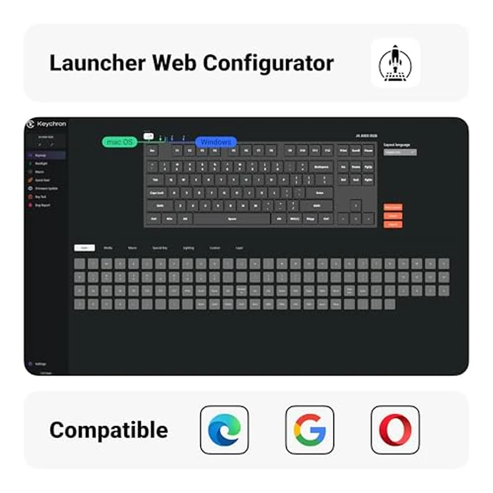 Keychron KJ4 Wireless Custom Mechanical Keyboard, 2.4 GHz Bluetooth QMK 80% Layout RGB, Hot-swappable Brown Switch Compatible with Mac Windows Linux, 3750mAh Fast Charge Battery for Gaming - Black by Keychron - Image 5