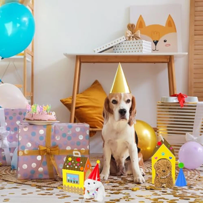 Cinrobiye 12 Sets Adopt a Puppy Party Favors DIY Dog Party Boxes Set Include 12 DIY Dog Boxes 3.93 Inch Mini Dogs Hats for Birthday Adopt A Pet Party Supplies Crafts by Cinrobiye - Image 6
