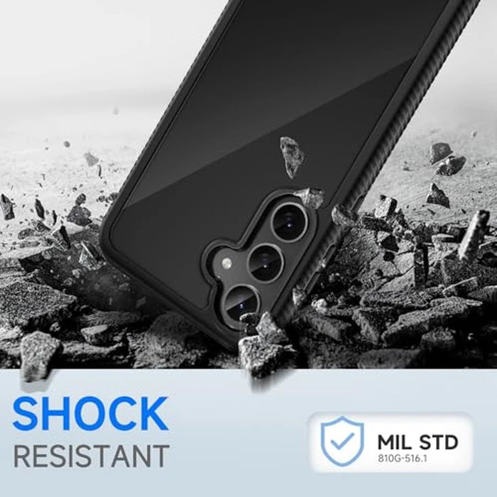 seacosmo Samsung S24 FE Case, [ Built-in Screen Protector ] Full-Body Galaxy S24 FE Phone Case Rugged Drop Shockproof Protective Cover for Samsung Galaxy S24 FE 5G, Black by seacosmo - Image 6
