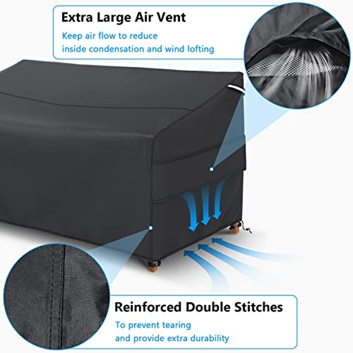 Gasadar Patio Sofa Cover waterproof for 3-Seater Outdoor Sofa Loveseat and Furnitures,Heavy Duty Outdoor Couch Covers , Anti UV and Dustproof, 78" Lx34" Dx31" H, Black by Gasadar - Image 4