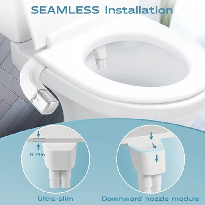 Shineforu Ultra-Slim Bidet Dual Mode Bidet Attachment for Toilet, Bidet Toilet Seat Attachment with Pressure Controls(Feminine/Posterior Wash),Easy to install Design Non-Electric Bidet by Shineforu - Image 4