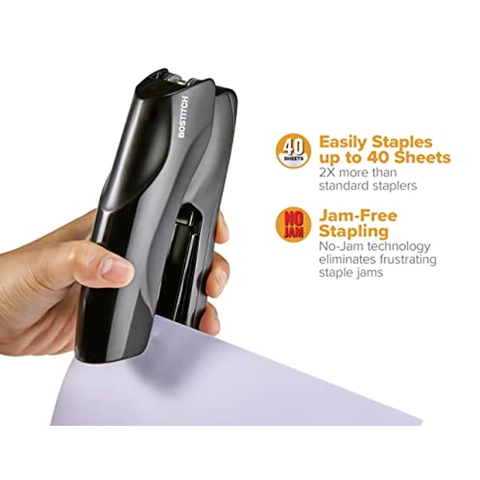 Bostitch Office Heavy Duty Stapler, 40 Sheet Capacity, No Jam, Full Strip, for Classroom, Office or Desk, Black by Bostitch - Image 3