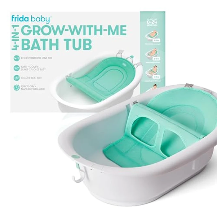 Frida Baby 4-in-1 Grow-with-Me Baby Bathtub, Baby Tub for Newborns to Toddler with Removable Bath Seat & Backrest for Bath Support in Tub by Frida Baby - Used - Acceptable condition