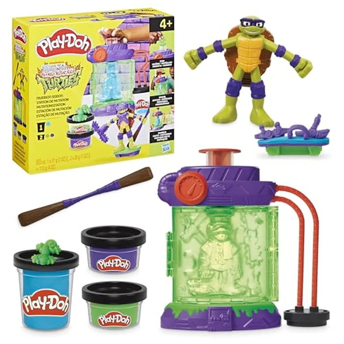 Play-Doh Teenage Mutant Ninja Turtles Mutation Station Playset, Bendy 4 Inch Donnie Action Figure, Kids Arts & Crafts, TMNT Toys for Boys & Girls 4+ by Play-Doh - Used - Very Good condition - US$12.66