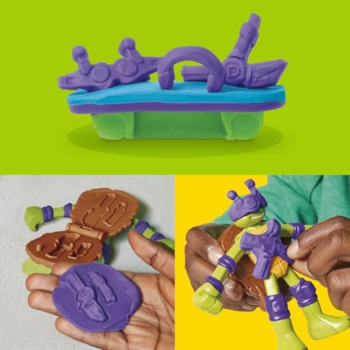 Play-Doh Teenage Mutant Ninja Turtles Mutation Station Playset, Bendy 4 Inch Donnie Action Figure, Kids Arts & Crafts, TMNT Toys for Boys & Girls 4+ by Play-Doh - Image 6