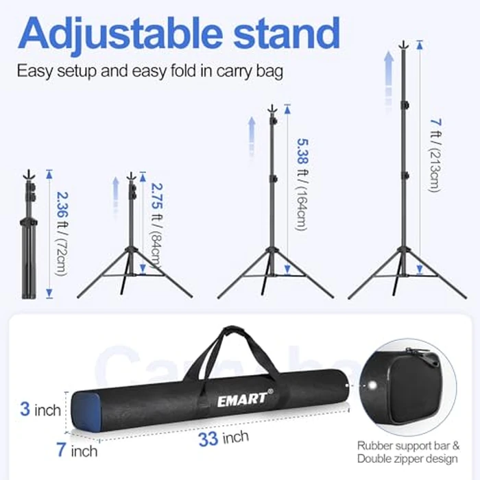 EMART Backdrop Stand Kit, 10x7ft (WxH) Adjustable Photo Backdrop Stands Kit for Parties with Carrying Bag, Photography Background Support Frame for Video Studio Photoshoot Banner Holder by EMART - Image 3
