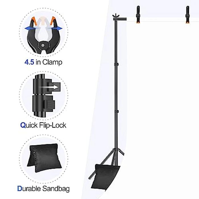 EMART Backdrop Stand Kit, 10x7ft (WxH) Adjustable Photo Backdrop Stands Kit for Parties with Carrying Bag, Photography Background Support Frame for Video Studio Photoshoot Banner Holder by EMART - Image 5