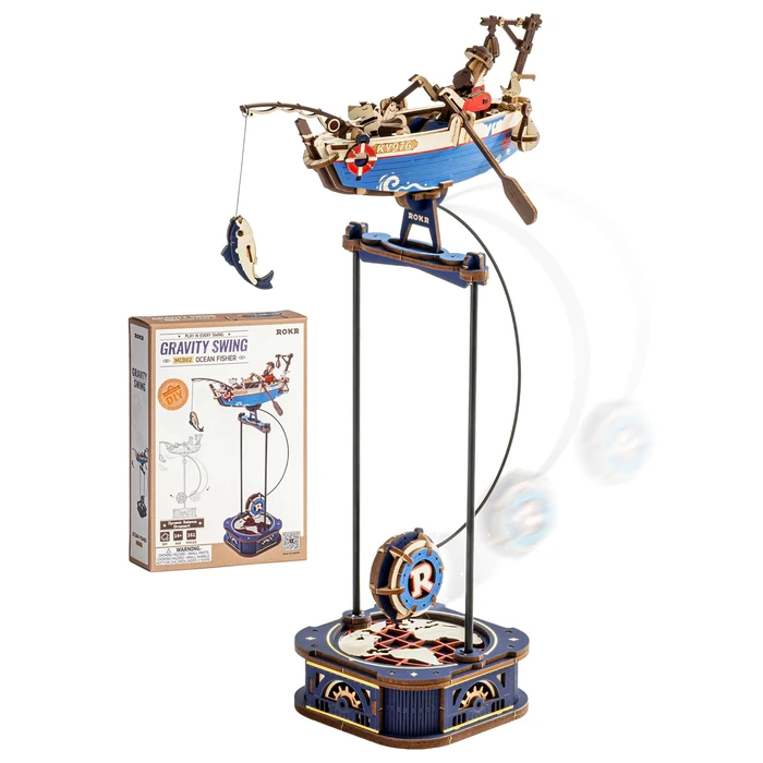 ROKR 3D Wooden Puzzles for Adults,Gravity Swing Ocean Fisher Model kit, 161Piece 3D Puzzles for Adults by ROKR - Used - Like New condition - US$19.32