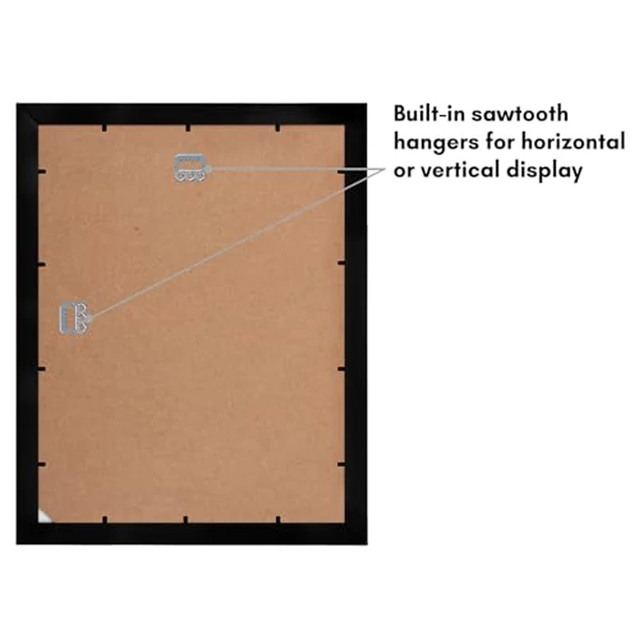 Americanflat 11x14 Picture Frame with Shatter-Resistant Glass - Use as 5x7 Frame with Mat or Display 11x14 Photo Without Mat - Signature Collection - Picture Frames for Wall Display - Black by Americanflat - Image 4