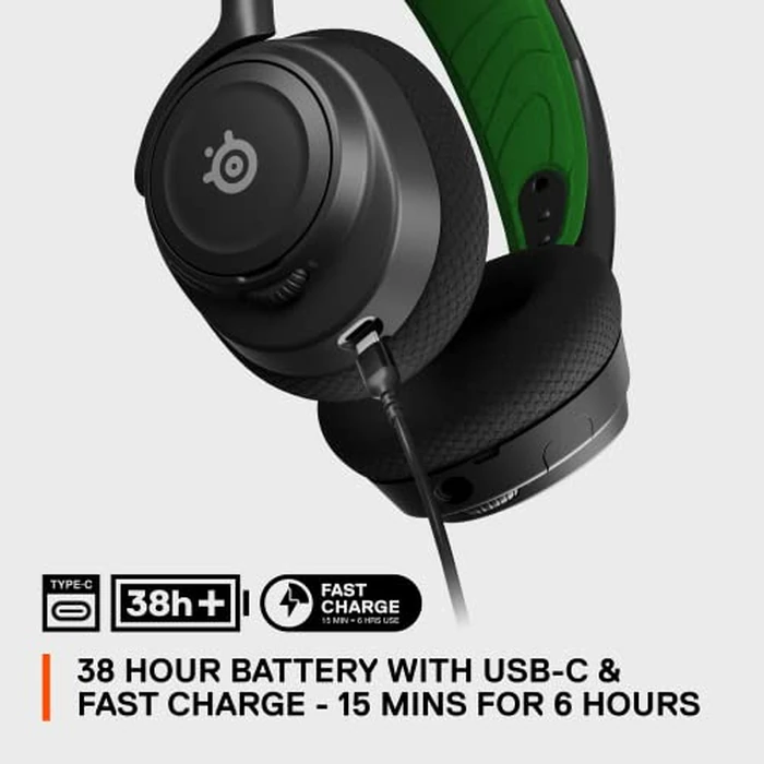 SteelSeries Arctis Nova 7X Wireless Multi-Platform Gaming Headset - Neodymium Magnetic Drivers - 2.4GHz + Bluetooth - 38Hr USB-C Battery - AI Mic - Xbox Series X|S, PC, PS5, Switch, VR, Mobile - Black by SteelSeries - Image 7