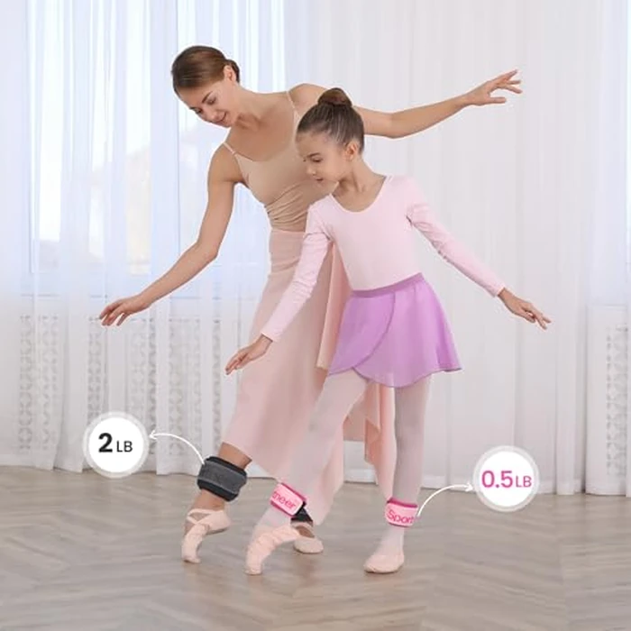 Sportneer Ankle Weights 0.5/1/2/3/5 LBS 1 Pair Wrist Leg Arm Weights for Women Men Kids Child with Adjustable Straps, Strength Weighted for Jogging Running Walking Fitness Gym Workout (Pink, l lb x 2) by Sportneer - Image 9