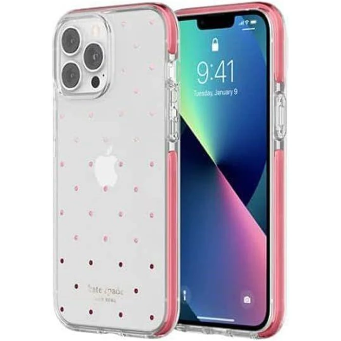 Kate Spade Defensive Phone Case for iPhone 13 Pro Max - Pin Dot Ombre Pink/Clear by Kate Spade - Image 4