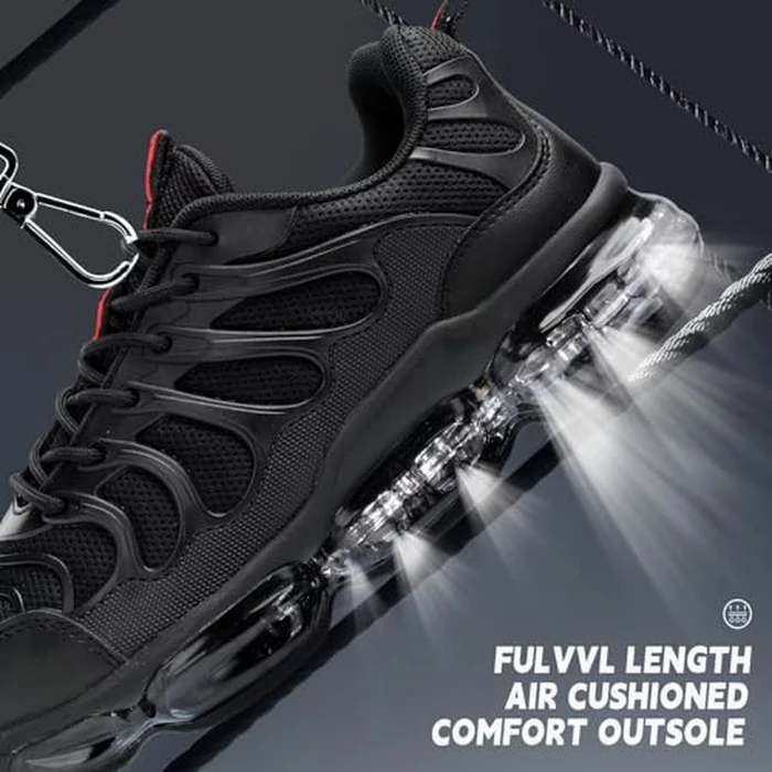 Srenket Mens Running Shoes Air Cushion Walking Tennis Sneakers Fashion Casual Non Slip Breathable Trail Sport Gym Black by Srenket - Image 7