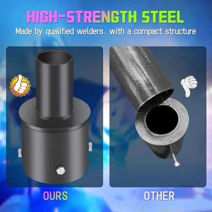 LEDMO 4" Round Poles Tenon Adaptor, Heavy Duty Slip Fitter Lighting with 2 3/8" O.D., Pole Top Vertical Mounting Tenon Adapter for Shoebox Street Poles Light by ledmo - Image 4