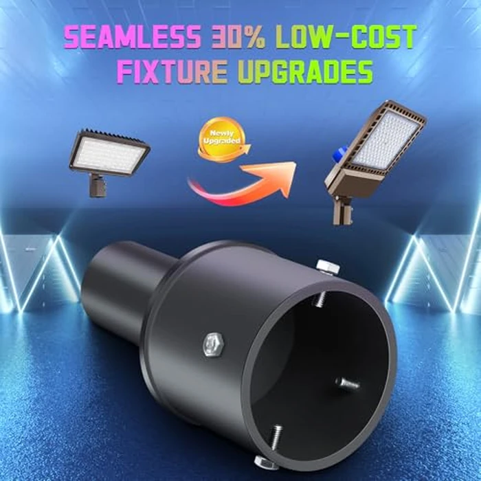 LEDMO 4" Round Poles Tenon Adaptor, Heavy Duty Slip Fitter Lighting with 2 3/8" O.D., Pole Top Vertical Mounting Tenon Adapter for Shoebox Street Poles Light by ledmo - Image 8