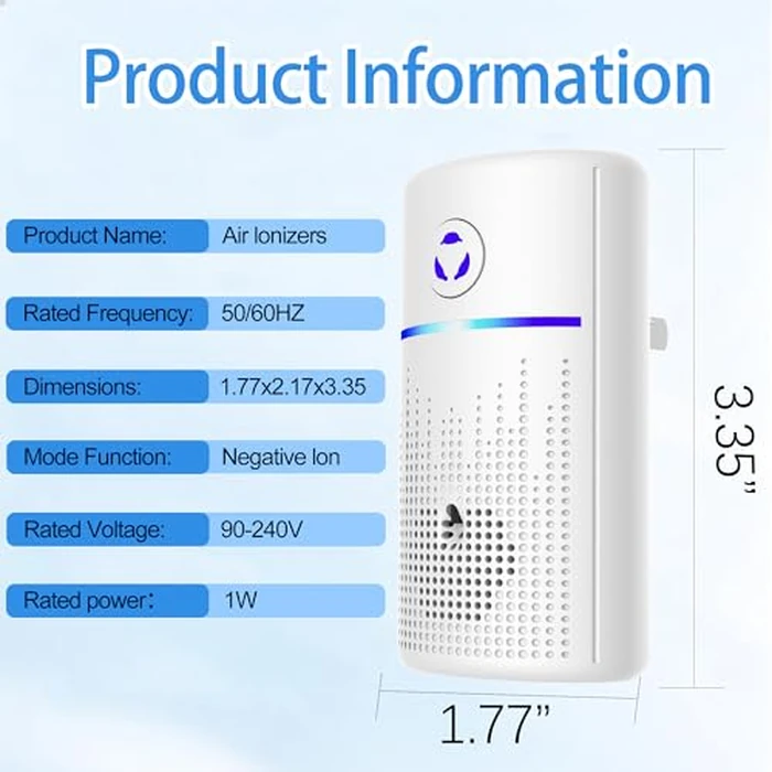 Air Ionizers for Home 4Pack,2026 Upgraded Plug-in Air Purifier with Negative Ion Technology, Odor Eliminator for Pet, Smoke, Dust-Quiet Portable Air Freshener for Bedroom, Office, Kitchen, Litter Box by Oneluner - Image 6