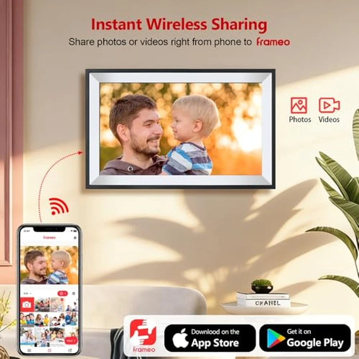 Frameo Digital Photo Frame 10.1 Inch Smart WiFi Digital Picture Frame, IPS Touch Screen, 32GB, Electronic Slideshow, Load from Phone App, Auto-Rotate, for Grandparents & Mothers Day by Youyu - Image 2