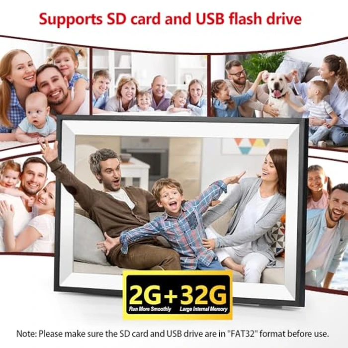 Frameo Digital Photo Frame 10.1 Inch Smart WiFi Digital Picture Frame, IPS Touch Screen, 32GB, Electronic Slideshow, Load from Phone App, Auto-Rotate, for Grandparents & Mothers Day by Youyu - Image 3