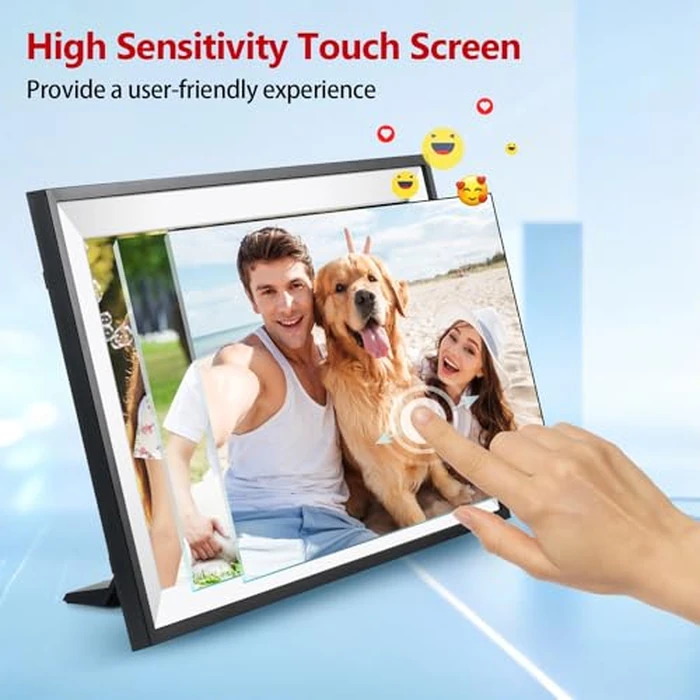Frameo Digital Photo Frame 10.1 Inch Smart WiFi Digital Picture Frame, IPS Touch Screen, 32GB, Electronic Slideshow, Load from Phone App, Auto-Rotate, for Grandparents & Mothers Day by Youyu - Image 4