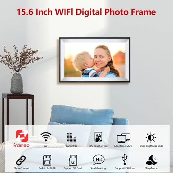 Frameo Digital Photo Frame 10.1 Inch Smart WiFi Digital Picture Frame, IPS Touch Screen, 32GB, Electronic Slideshow, Load from Phone App, Auto-Rotate, for Grandparents & Mothers Day by Youyu - Image 7