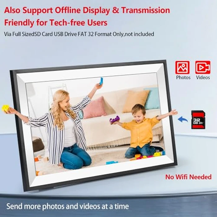 Frameo Digital Photo Frame 10.1 Inch Smart WiFi Digital Picture Frame, IPS Touch Screen, 32GB, Electronic Slideshow, Load from Phone App, Auto-Rotate, for Grandparents & Mothers Day by Youyu - Image 8