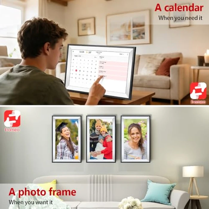 Frameo Digital Photo Frame 10.1 Inch Smart WiFi Digital Picture Frame, IPS Touch Screen, 32GB, Electronic Slideshow, Load from Phone App, Auto-Rotate, for Grandparents & Mothers Day by Youyu - Image 9