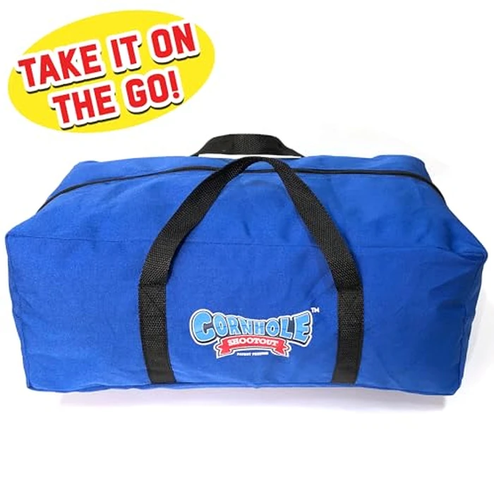 Cornhole Shootout Sports Basketball Net Cornhole Board Set, Basketball & Cornhole in One, Includes 8 Red/Blue Bean Bags, Convenient Carrying Case, Tailgating Fun by CORNHOLE SHOOTOUT - Image 4