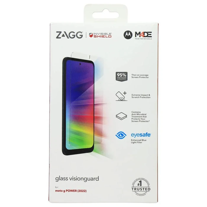 ZAGG InvisibleShield Glass Visionguard Screen Protector for Moto G Power (2022) - Clear by Zagg - Refurbished - Brand New condition - US$8.28