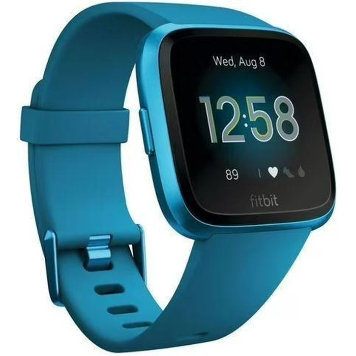 Fitbit Versa Lite Edition Smartwatch - Marina Blue Aluminum Case with Marina Blue Silicone Sport Band by Fitbit - Refurbished - Excellent condition