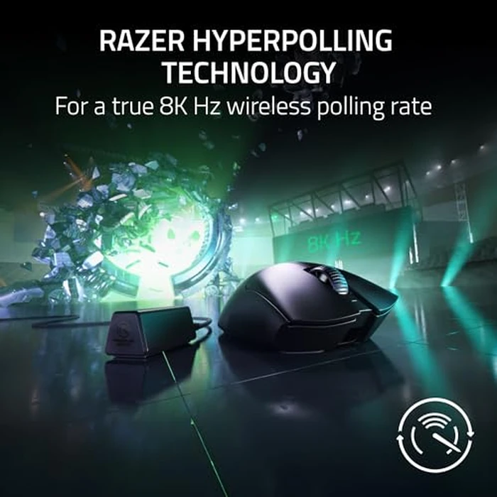 Razer DeathAdder V3 Pro Wireless Gaming Mouse + Hyperpolling Wireless Dongle: 63g Ultra Lightweight - Focus Pro 30K Optical Sensor - Optical Switches Gen-3-5 Programmable Buttons - Black by Razer - Image 6