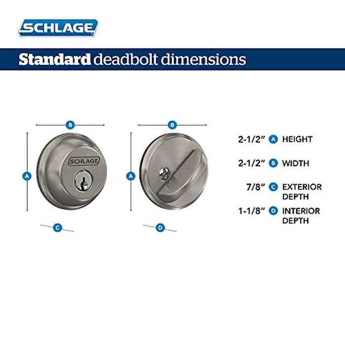 Schlage FB50N G BWE 622 Single Cylinder Deadbolt and Keyed Entry Bowery Knob, Matte Black by SCHLAGE - Image 2