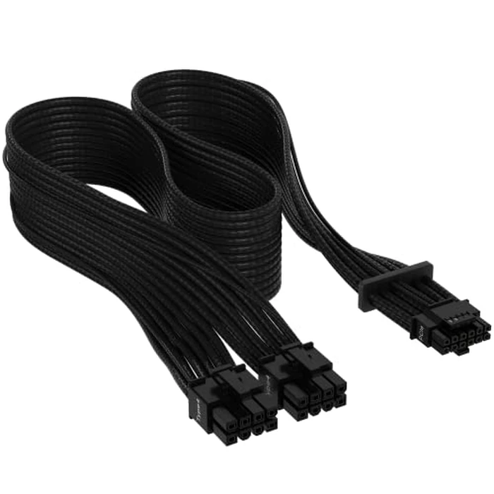 Corsair Premium 600W PCIe 5.0 12VHPWR PSU Cable RMX, RMX Shift, RMe, HXi, SF and SF-L PSU's only - Requires 2X Type-4 Connectors - 12+4pin Connector - Mesh Paracord Sleeving - Black by Corsair - Used - Very Good condition - US$27.59