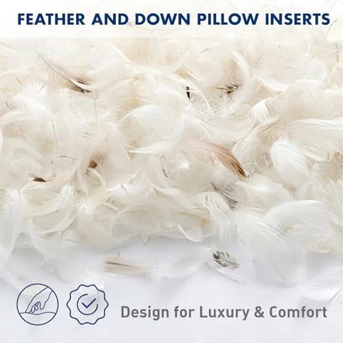 MIULEE Premium Feather and Down 26x26 Throw Pillow Insert Soft Fluffy Throw Pillow Double-Layer Cotton Fabric for Sofa Bed Couch Prevents Feather Leakage by MIULEE - Image 7