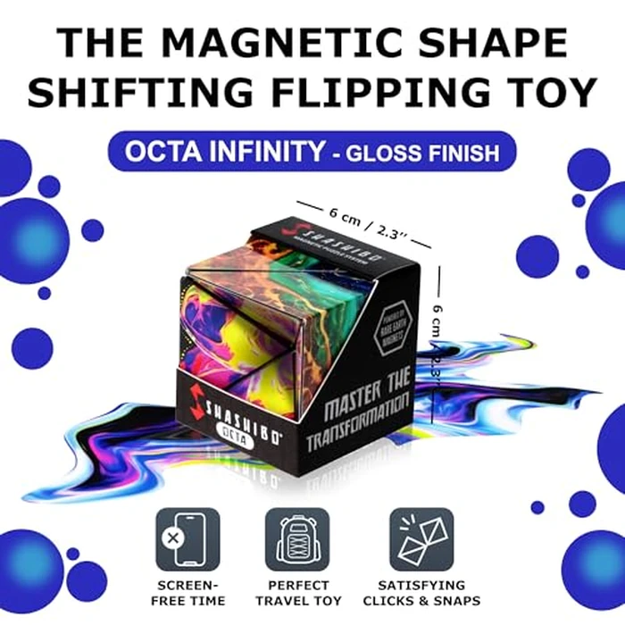 Shashibo Octa Shape Shifting Box - STEM Fidget Toy with Ultra Strong Magnets, Perfect Sensory Gift for Kids, Teens, and Adults - Pairs w/All Shashibo Cubes (Infinity) by Shashibo - Image 2