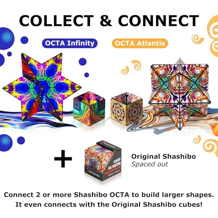 Shashibo Octa Shape Shifting Box - STEM Fidget Toy with Ultra Strong Magnets, Perfect Sensory Gift for Kids, Teens, and Adults - Pairs w/All Shashibo Cubes (Infinity) by Shashibo - Image 6