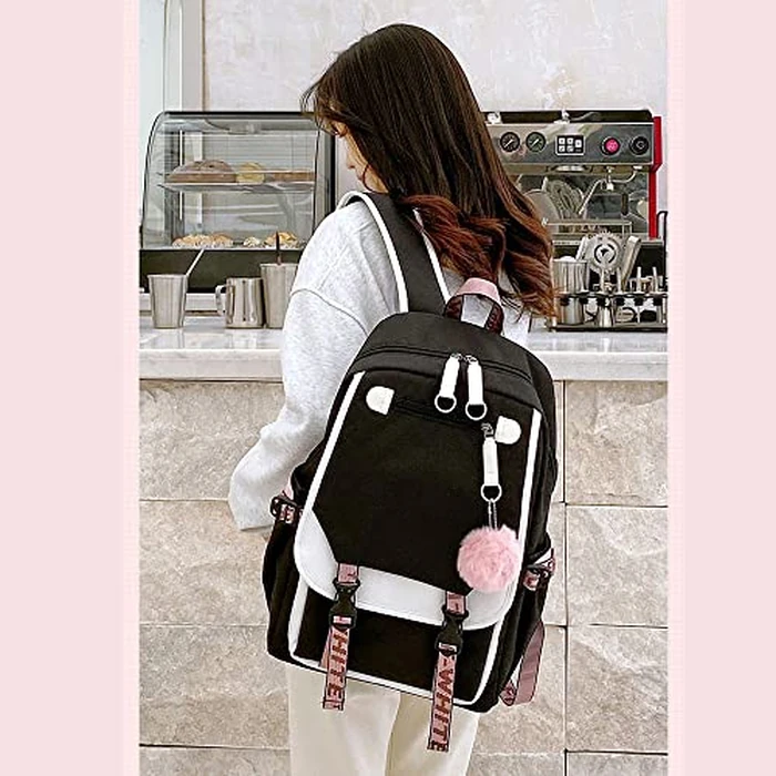 Kids Backpacks For Teen Girls With USB Port, cute black backpack Can Hold 15.6in Notebook,Tablets.Girls Backpack Can Be Used As Gift for Students Or Friends(Black) by dageraad - Image 8