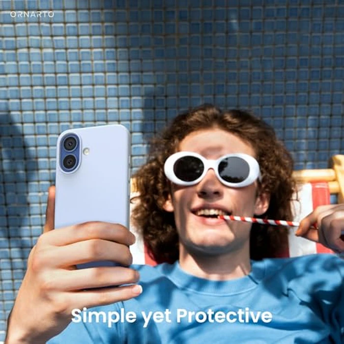 ORNARTO Compatible with iPhone 17 Case,Slim Liquid Silicone 3 Layers Soft Gel Rubber Shockproof Protective Phone Case for iPhone 17 6.3" with Anti-Scratch Microfiber Lining-Baby Blue by ORNARTO - Image 7