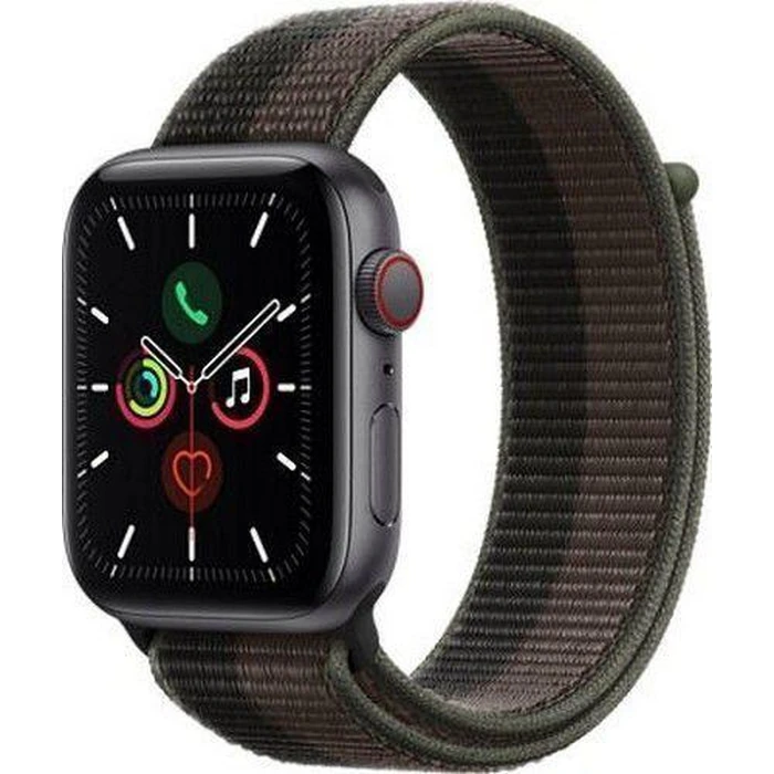 Apple Watch SE 1st Gen (2020) (Cellular + GPS) - 32GB - 44mm - Space Grey Aluminum Case with Tornado/Gray Textile Sport Loop Band by Apple - Refurbished - Good condition - US$111.94