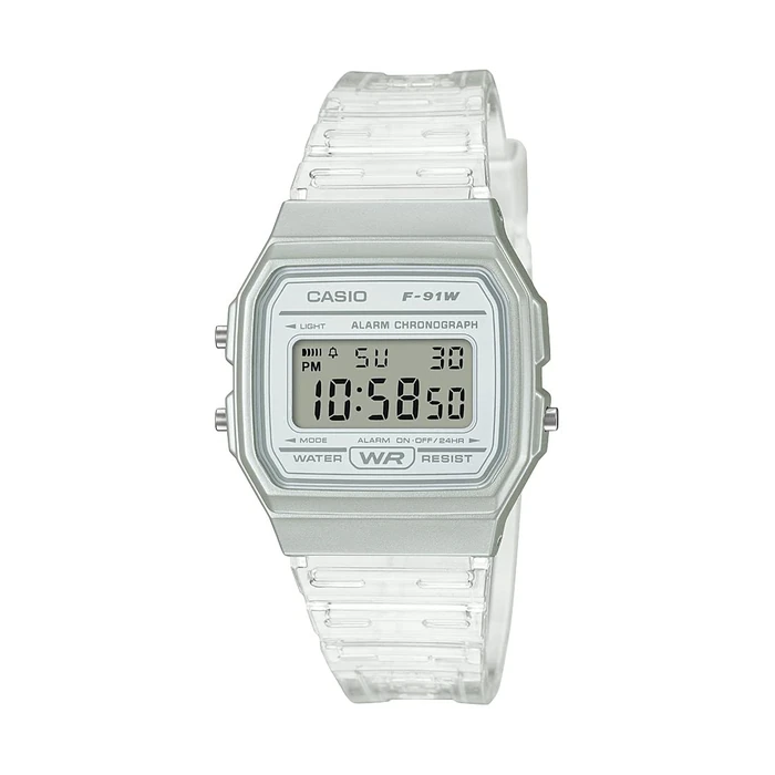 Casio Quartz Watch with Resin Strap, Clear, 20 (Model: F-91WS-7CF) by Casio - Image 1