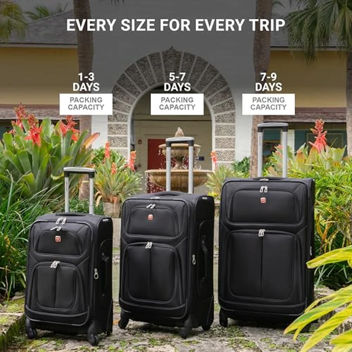 SWISSGEAR Sion Softside Expandable Spinner Luggage Durable Lightweight Travel Suitcase, Merlot, Checked-Medium 25-Inch by SwissGear - Image 6