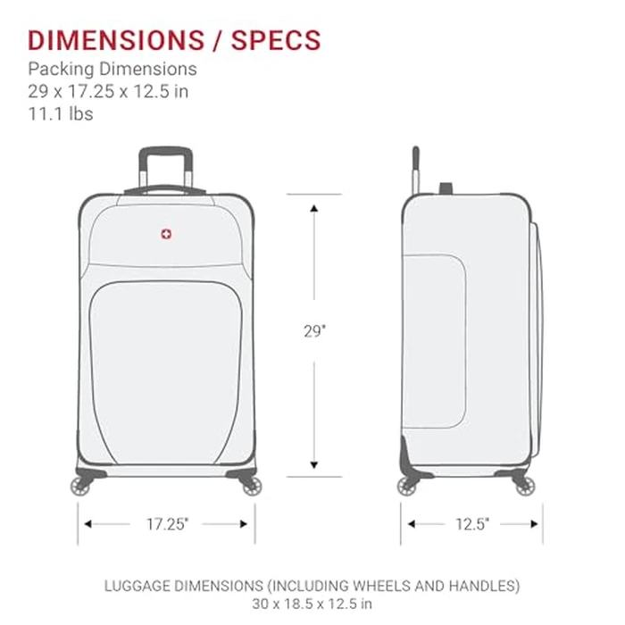 SWISSGEAR Sion Softside Expandable Spinner Luggage Durable Lightweight Travel Suitcase, Merlot, Checked-Medium 25-Inch by SwissGear - Image 7