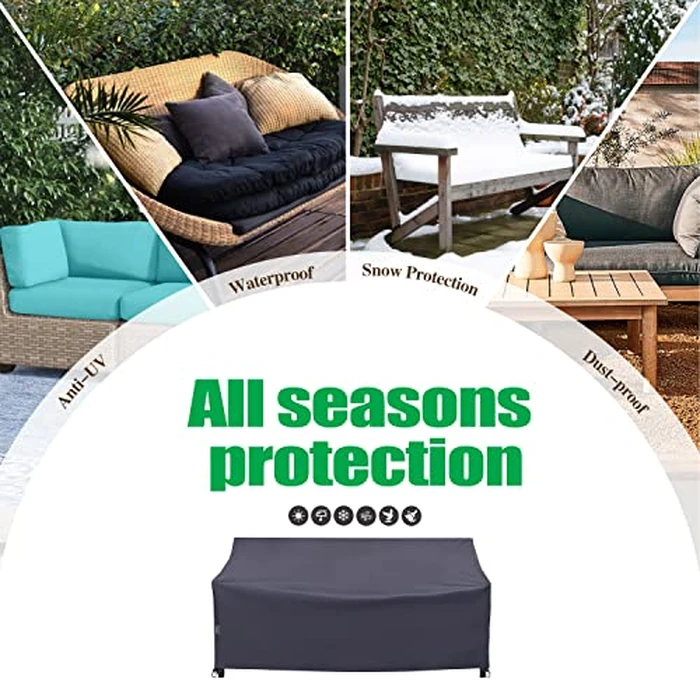 F&J Outdoors Heavy Duty Waterproof UV Resistant I Shape 3Seater Patio Sofa Cover, Grey, 82" W x 39" D x 36" H by F&J Outdoors - Image 8