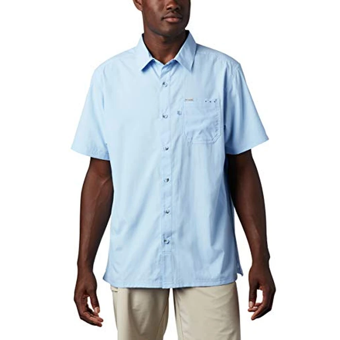 Columbia Mens Slack Tide Short Sleeve Camp Shirt, Sail, X-Large by Columbia - Used - Very Good condition - US$32.92