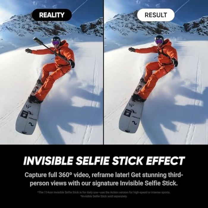 Insta360 X5 Waterproof 8K 360 degrees Action Camera, Leading in Low Light, Invisible Selfie Stick Effect, Robust and Replaceable Lens, 3 Hour Battery, Built-in Wind Protection by Insta360 - Image 5