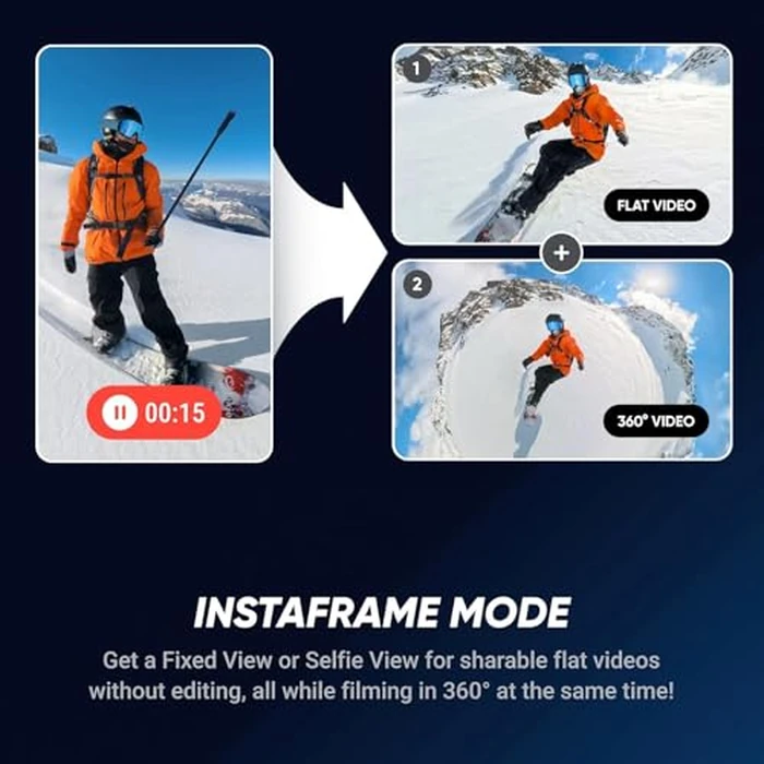 Insta360 X5 Waterproof 8K 360 degrees Action Camera, Leading in Low Light, Invisible Selfie Stick Effect, Robust and Replaceable Lens, 3 Hour Battery, Built-in Wind Protection by Insta360 - Image 6