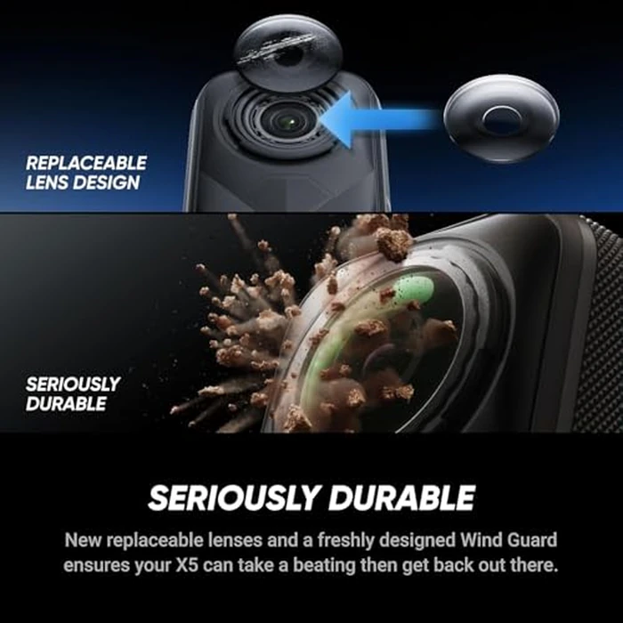 Insta360 X5 Waterproof 8K 360 degrees Action Camera, Leading in Low Light, Invisible Selfie Stick Effect, Robust and Replaceable Lens, 3 Hour Battery, Built-in Wind Protection by Insta360 - Image 8